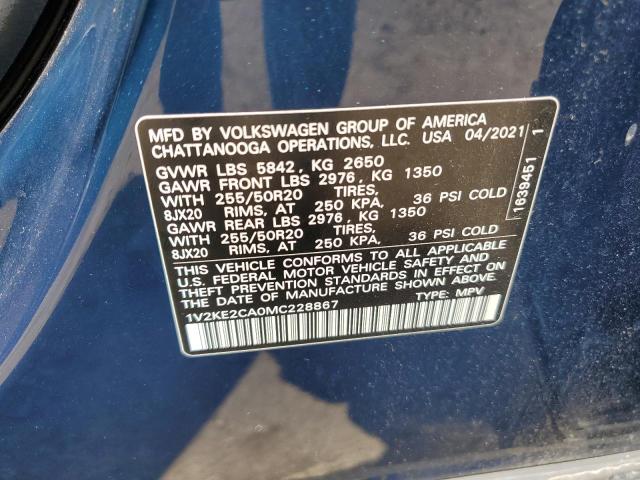 2021 VOLKSWAGEN ATLAS CROS 1V2KE2CA0MC228867