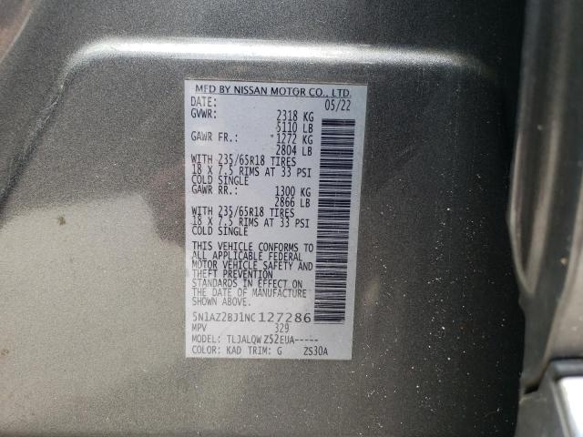 2022 NISSAN MURANO SV - 5N1AZ2BJ1NC127286