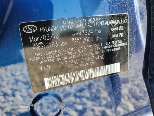 2017 HYUNDAI ELANTRA SE 5NPD84LF0HH036450