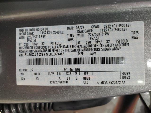 2022 LINCOLN CORSAIR - 5LMCJ1D97NUL07683