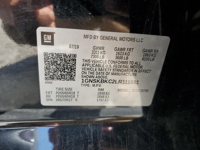 2020 CHEVROLET TAHOE K150 1GNSKBKC2LR111551