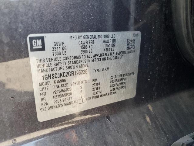 2016 CHEVROLET SUBURBAN C 1GNSCJKC2GR196226