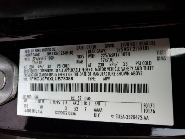 2020 FORD ESCAPE S - 1FMCU0F6XLUB78388