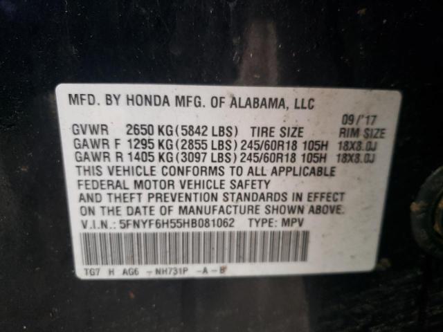 2017 HONDA PILOT EXL 5FNYF6H55HB081062