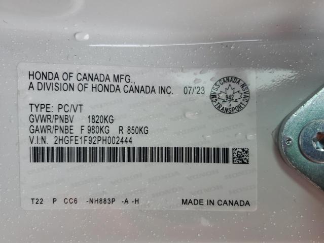 2023 HONDA CIVIC TOUR 2HGFE1F92PH002444