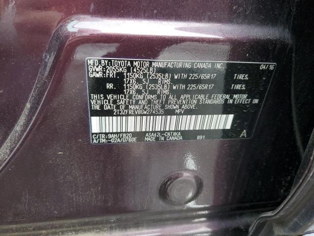 2016 TOYOTA RAV4 LE 2T3ZFREV8GW274535