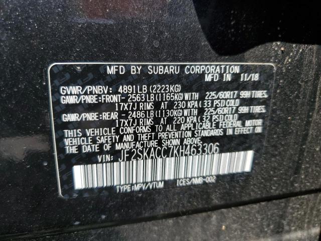 2019 SUBARU FORESTER JF2SKACC7KH463306