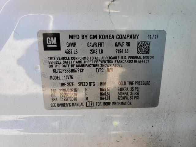 2018 CHEVROLET TRAX 1LT - KL7CJPSB6JB572131