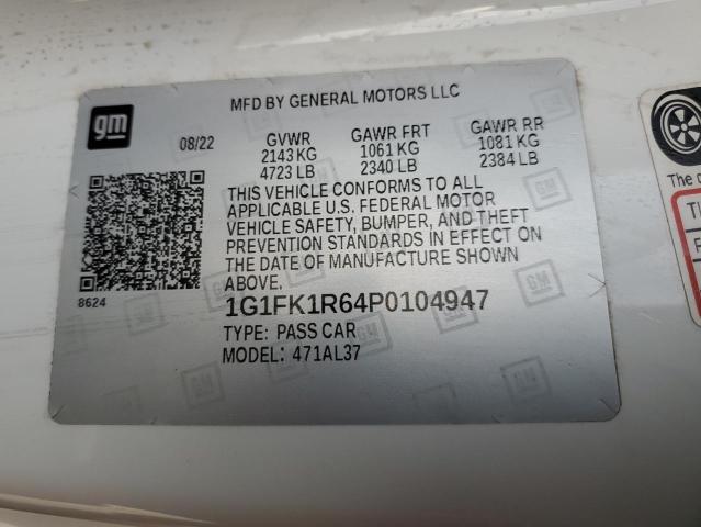 2023 CHEVROLET CAMARO ZL1 1G1FK1R64P0104947