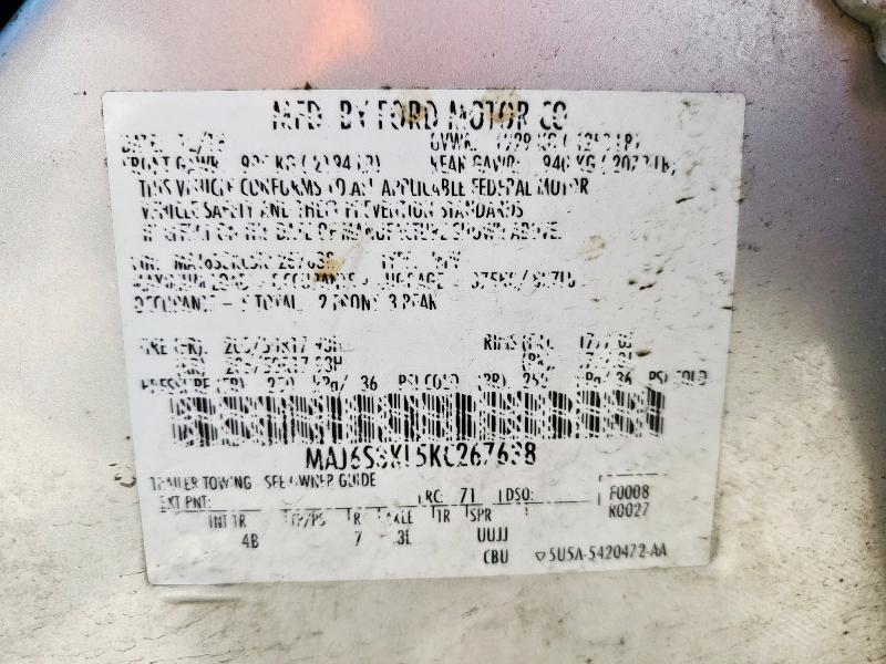 2019 FORD ECOSPORT T MAJ6S3KL5KC267638