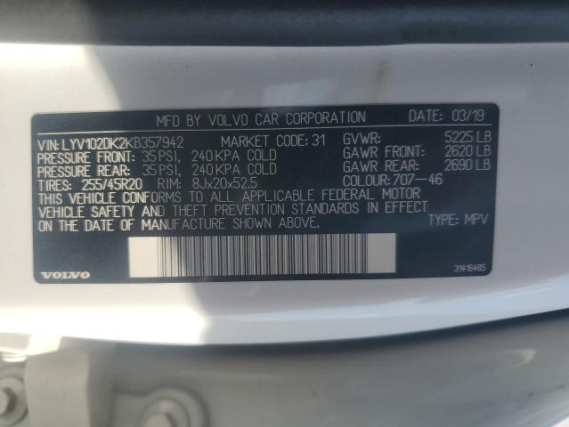 2019 VOLVO XC60 T5 MO LYV102DK2KB357942