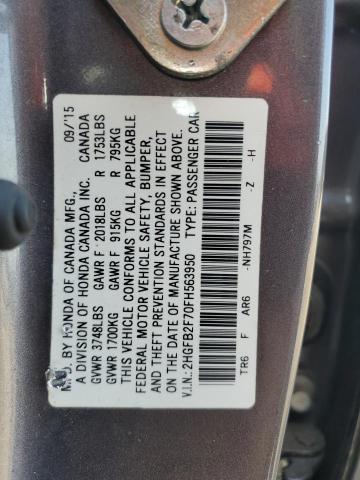 2015 HONDA CIVIC SE 2HGFB2F70FH563950