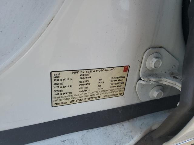 2015 TESLA MODEL S 60 5YJSA1S13FFP77834