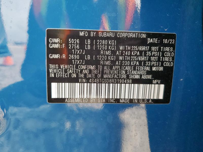 2024 SUBARU OUTBACK WI 4S4BTGSD8R3190498