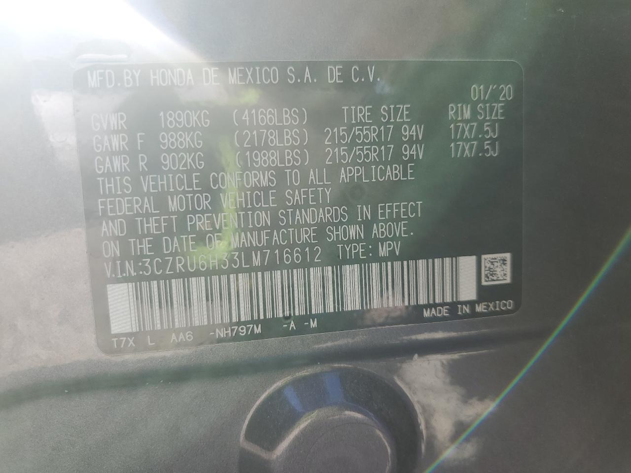 Honda Hr-v lx 2020