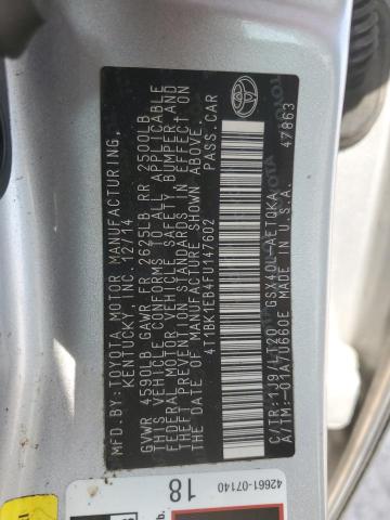 2015 TOYOTA AVALON XLE - 4T1BK1EB4FU147602