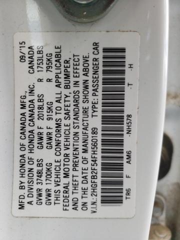 2015 HONDA CIVIC LX - 2HGFB2F54FH560189
