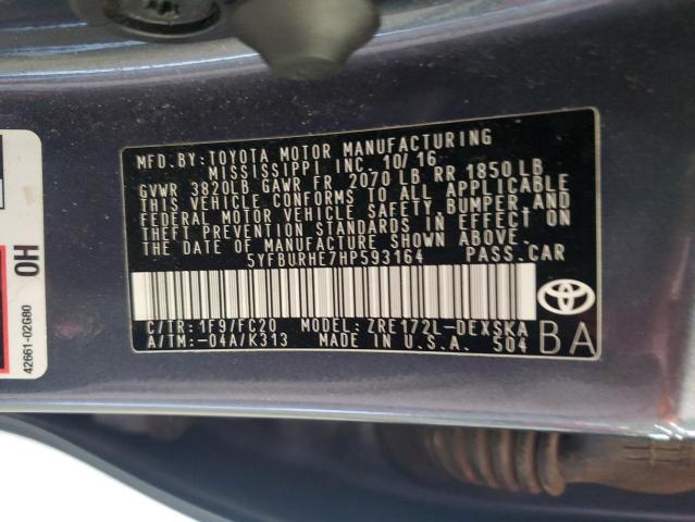 2017 TOYOTA COROLLA L - 5YFBURHE7HP593164