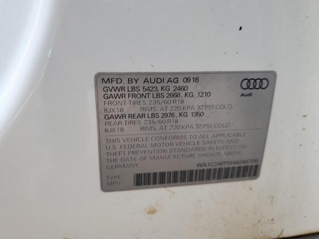 2017 AUDI Q5 PREMIUM - WA1C2AFP5HA048708