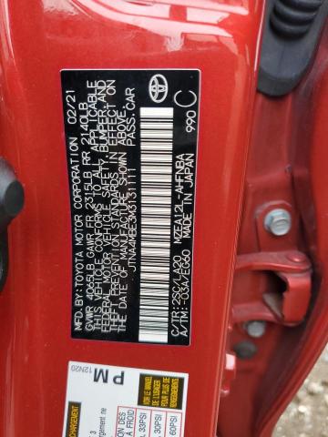 2021 TOYOTA COROLLA XS JTNA4MBE3M3131111