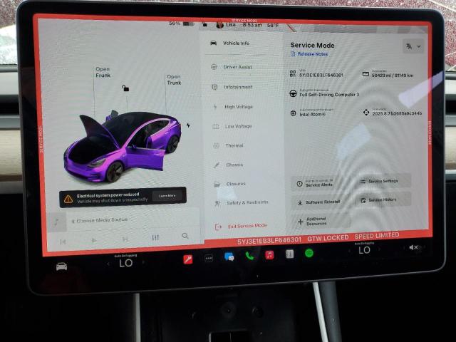 2020 TESLA MODEL 3 - 5YJ3E1EB3LF646301