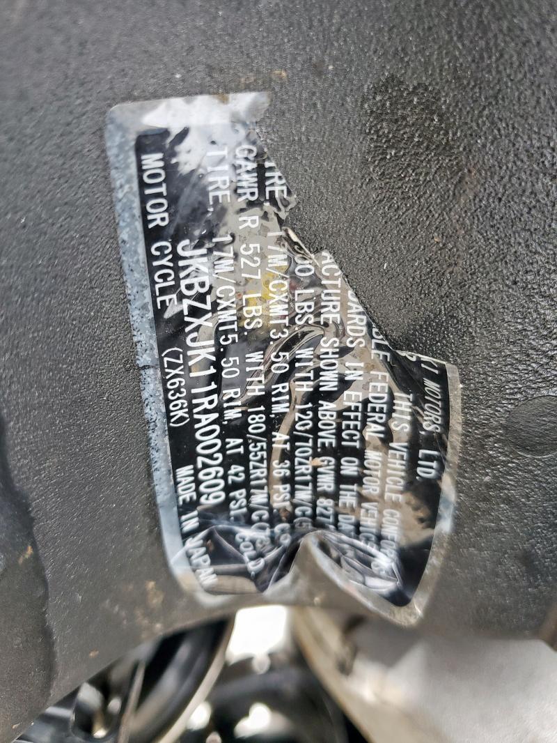 2024 KAWASAKI ZX636 K JKBZXJK11RA002609