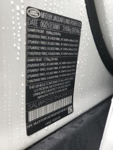 2022 LAND ROVER RANGE ROVE - SALWR2SE9NA204133