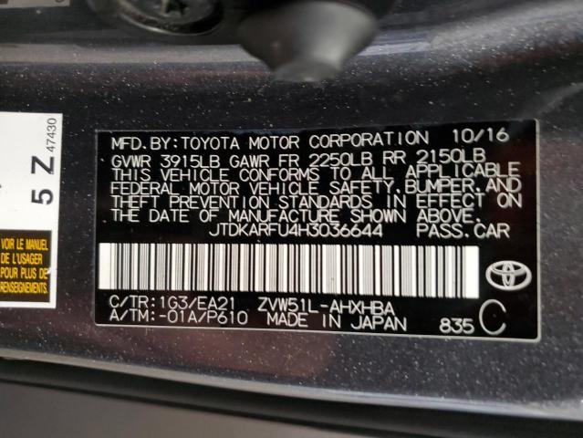 2017 TOYOTA PRIUS - JTDKARFU4H3036644