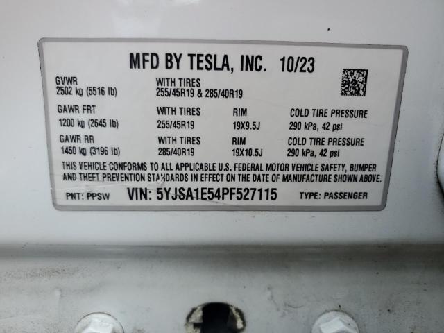 2023 TESLA MODEL S - 5YJSA1E54PF527115