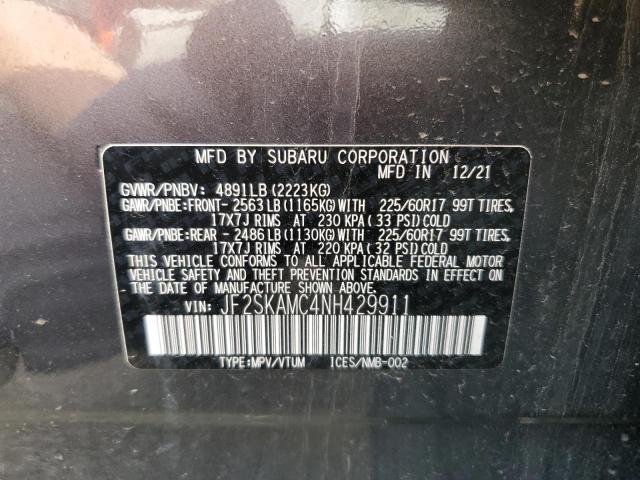 2022 SUBARU FORESTER W JF2SKAMC4NH429911