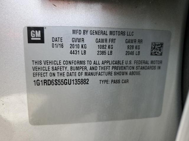 2016 CHEVROLET VOLT LTZ 1G1RD6S55GU135882