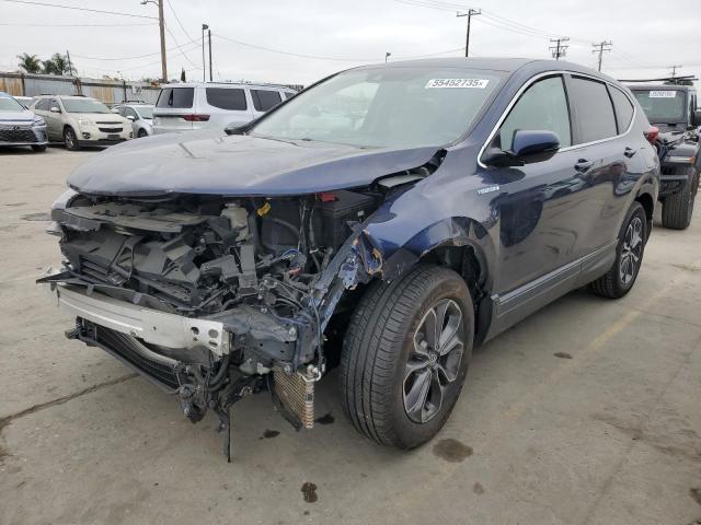 HONDA CR-V EXL 2021 blue  hybrid engine 7FART6H83ME000422 photo #1