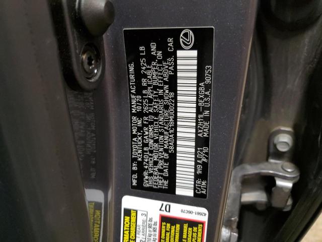 2021 LEXUS ES 300H 58ADA1C18MU002218