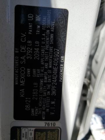 2021 KIA FORTE FE 3KPF24AD4ME406907