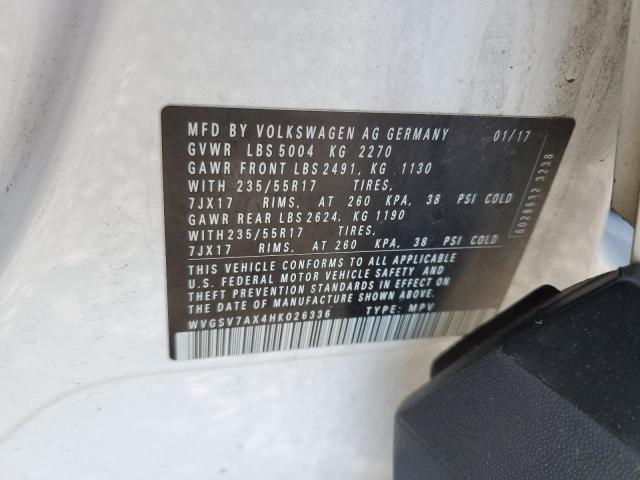 2017 VOLKSWAGEN TIGUAN WOL WVGSV7AX4HK026336