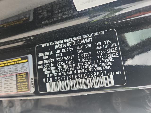 2017 HYUNDAI SANTA FE S 5XYZT3LB2HG388657