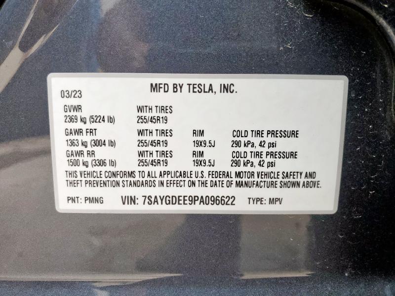 2023 TESLA MODEL Y 7SAYGDEE9PA096622