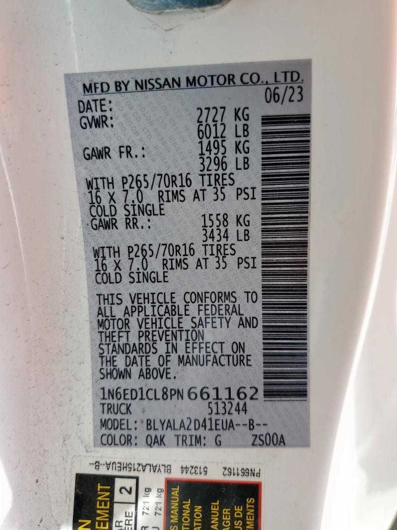 2023 NISSAN FRONTIER S - 1N6ED1CL8PN661162