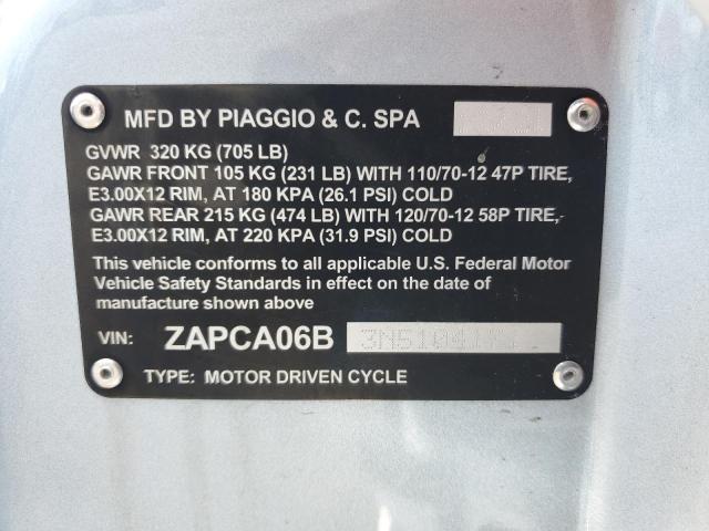 2022 VESPA PRIMAVERA/ ZAPCA06B3N5104171