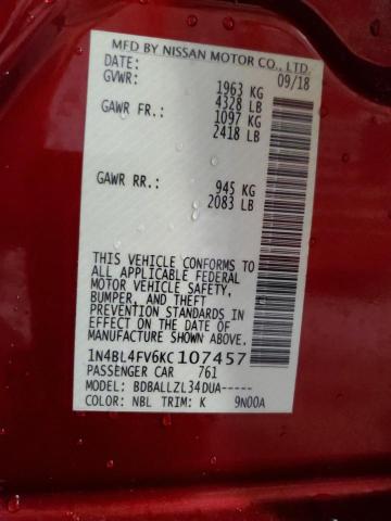 2019 NISSAN ALTIMA PLA - 1N4BL4FV6KC107457