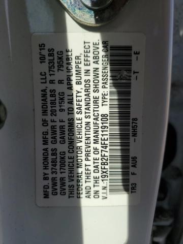 2015 HONDA CIVIC SE 19XFB2F74FE119108