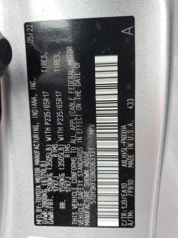 2022 TOYOTA SIENNA XLE 5TDYSKFC0NS063131