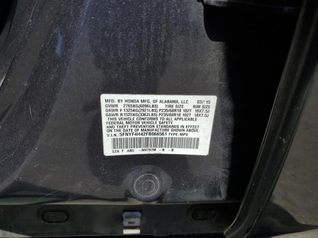 2015 HONDA PILOT EX 5FNYF4H42FB066561