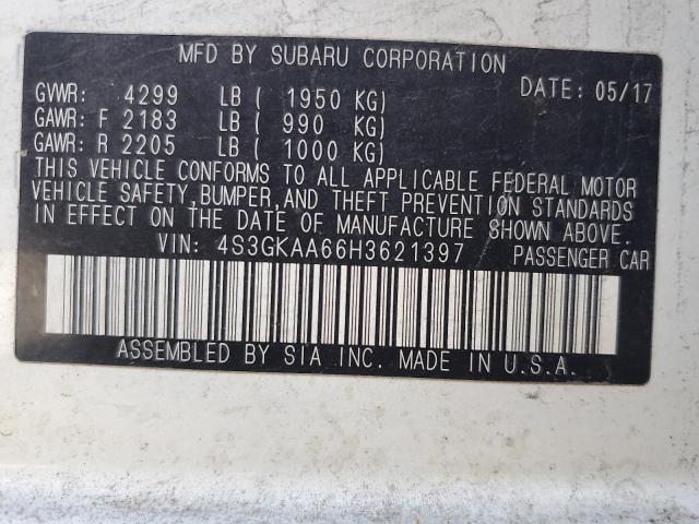 2017 SUBARU IMPREZA - 4S3GKAA66H3621397