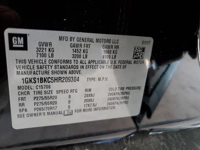 2017 GMC YUKON SLT 1GKS1BKC5HR209304