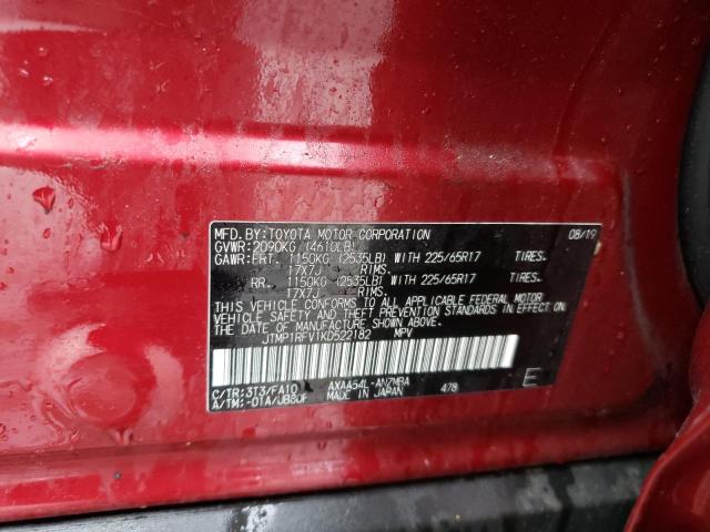 2019 TOYOTA RAV4 XLE - JTMP1RFV1KD522182