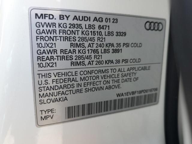 2023 AUDI Q8 PREMIUM WA1EVBF18PD016706