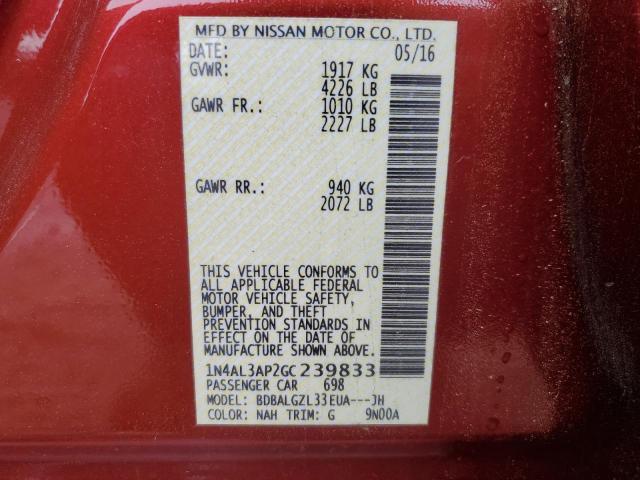 2016 NISSAN ALTIMA 2.5 - 1N4AL3AP2GC239833