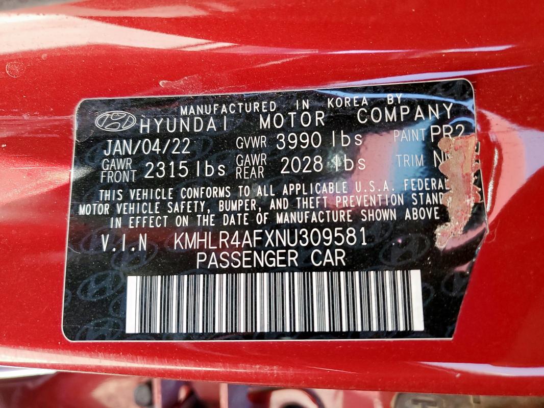 2022 HYUNDAI ELANTRA N - KMHLR4AFXNU309581