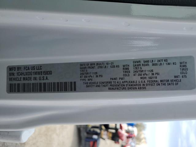2021 JEEP WRANGLER U - 1C4HJXDG1MW815830
